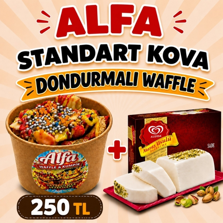 Standart Kova Dondurmalı Waffle